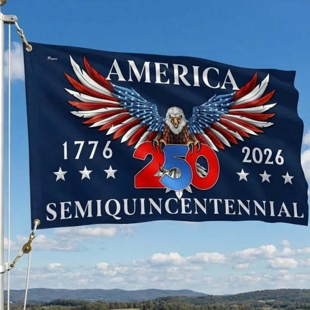 Flagwix American Flag - America 250th Anniversary Semiquincentennial Eagle Grommet Flag