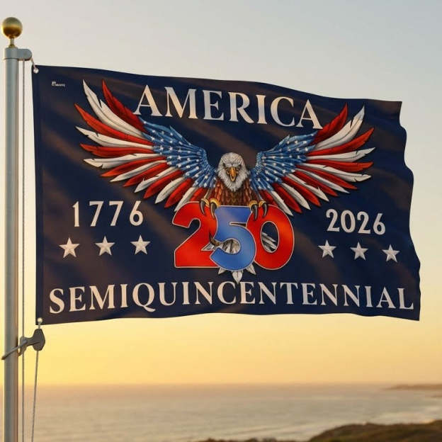 Flagwix American Flag - America 250th Anniversary Semiquincentennial Eagle Grommet Flag