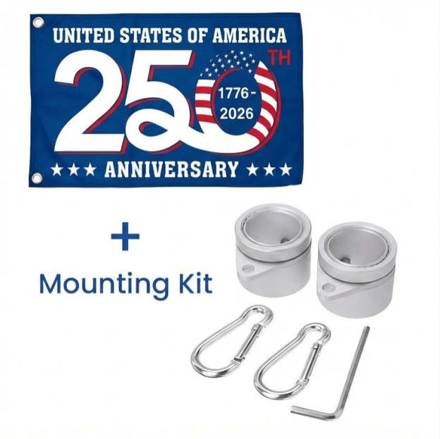 Patriotic 250th Anniversary 1776 2026 United States of America Semiquincentennial Grommet Flag