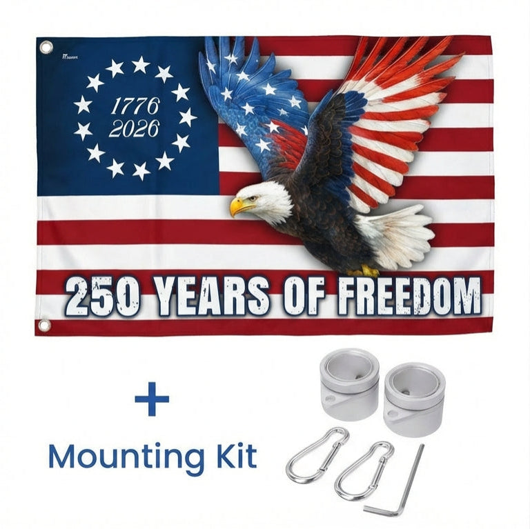 250 Years of Freedom Flag, 1776–2026 Eagle Betsy Ross Grommet Flag