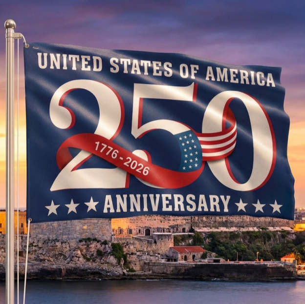 250 Years Patriotic Grommet Flag, United States of America 1776 2026