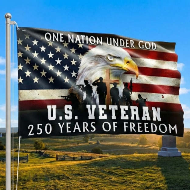 America 250th Anniversary Flag, US Veteran Semiquincentennial 1776 2026 Flag