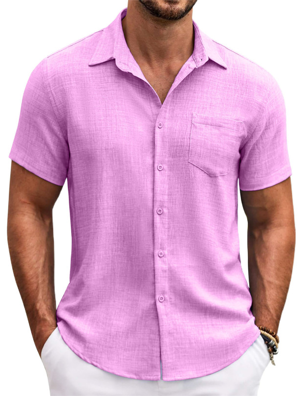 Men's Summer Button-Down Short Sleeve Shirt
