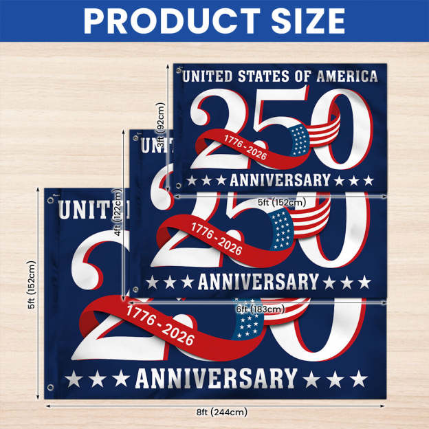 250 Years Patriotic Grommet Flag, United States of America 1776 2026