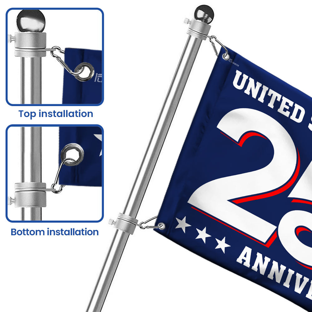 Patriotic 250th Anniversary 1776 2026 United States of America Semiquincentennial Grommet Flag