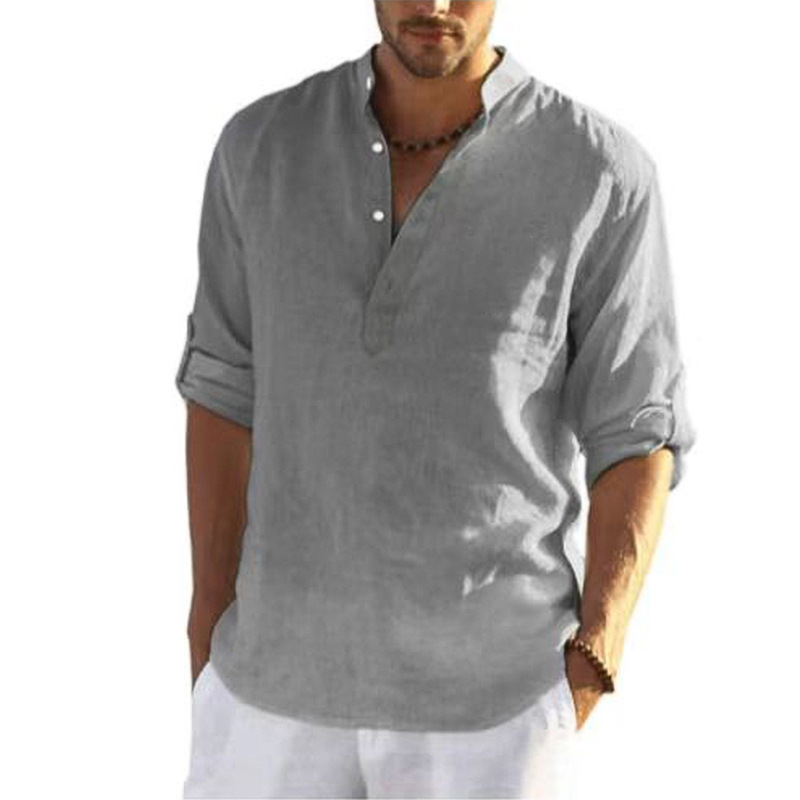 COOFANDY Men's Cotton Linen Henley T-Shirts