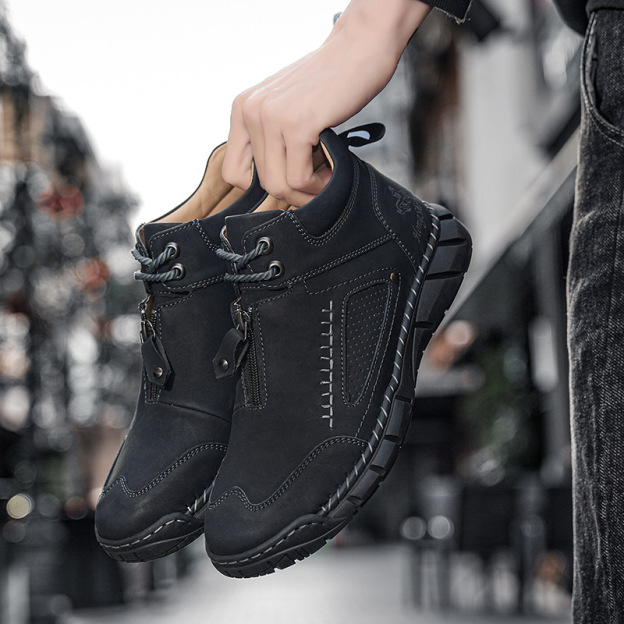 Men's Orthopedic Walking Shoes - Stable Leather Upper | Wide Toe Fit | Healthy Blood Flow | Arch Support Inside | Waterproof | Pressure Relief