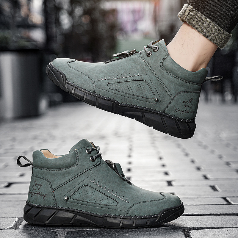 Men's Orthopedic Walking Shoes - Stable Leather Upper | Wide Toe Fit | Healthy Blood Flow | Arch Support Inside | Waterproof | Pressure Relief