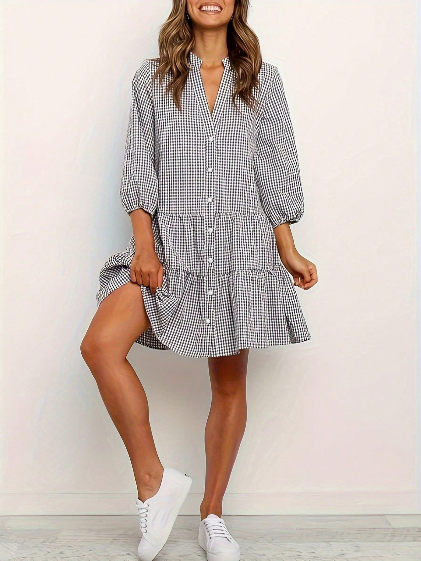 Plaid shirt dress