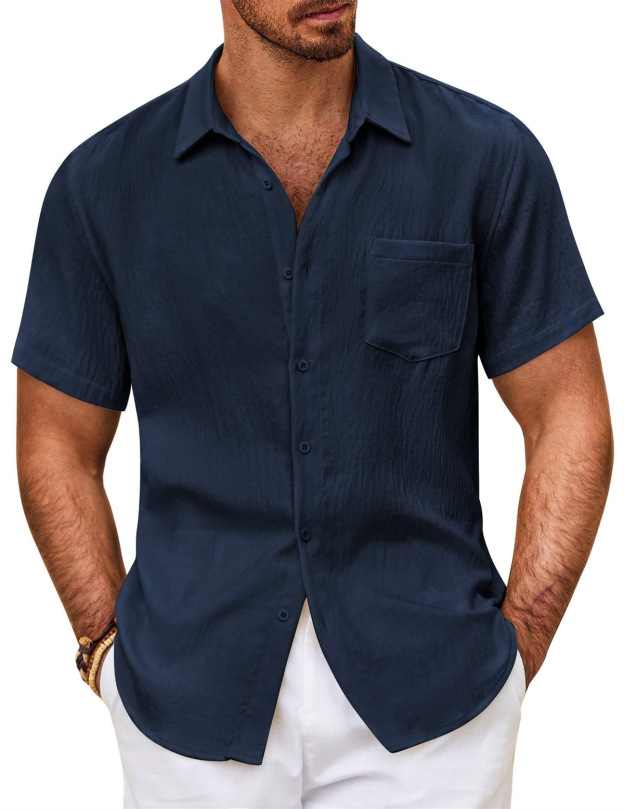 Men's Summer Button-Down Short Sleeve Shirt