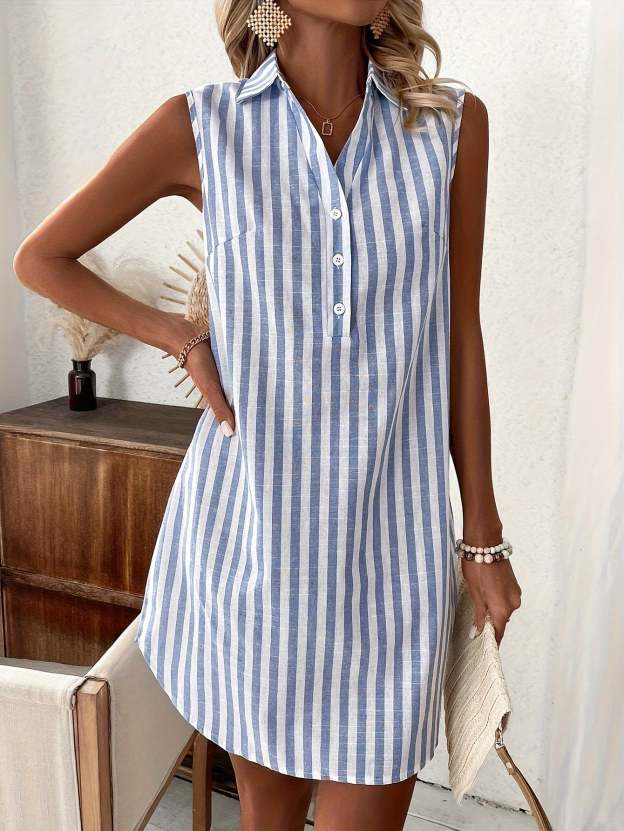 Aliana | Striped Shirt Dress