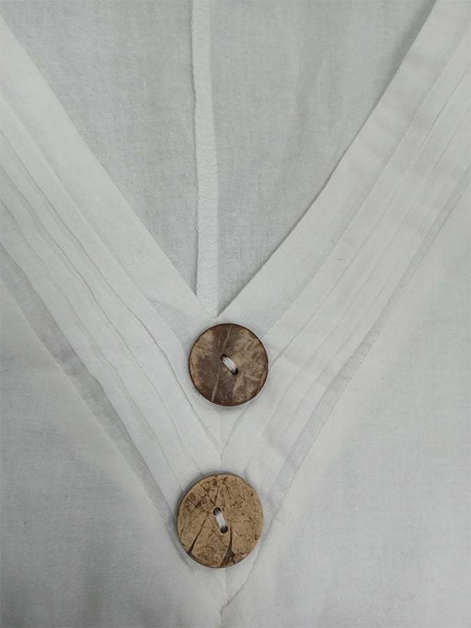 Cotton And Linen Double-Layer Slit V-Neck Art Dress