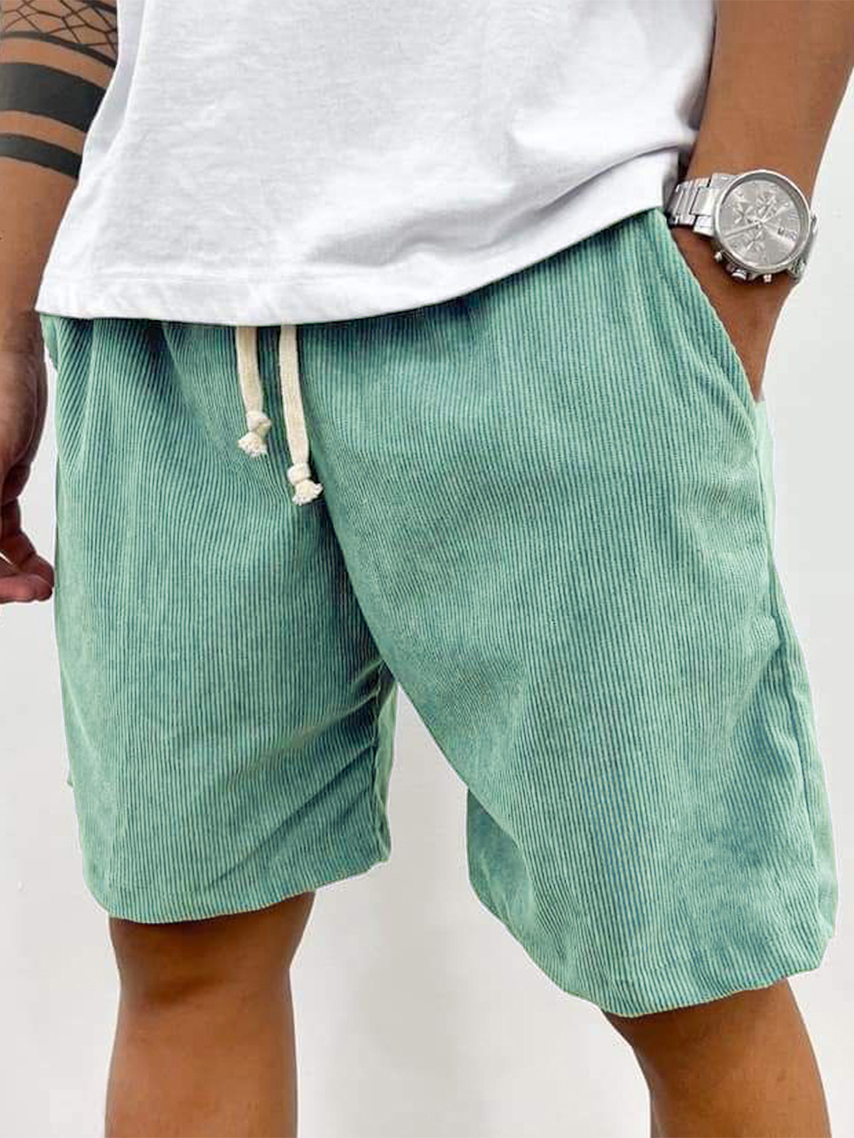 Men's Fashion Vintage Corduroy Casual Shorts With Side Pockets