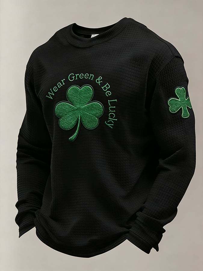 Men's St. Patrick's Day Wear Green & Be Lucky Printed Casual Top