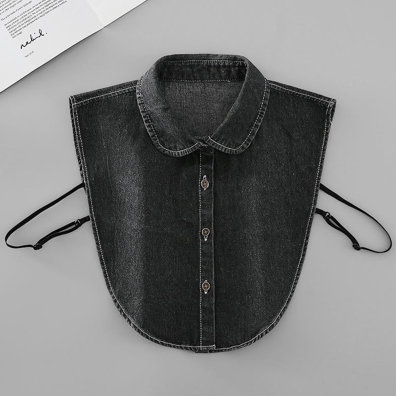 Denim False Collar – The Ultimate Layering Essential for Women 👕✨