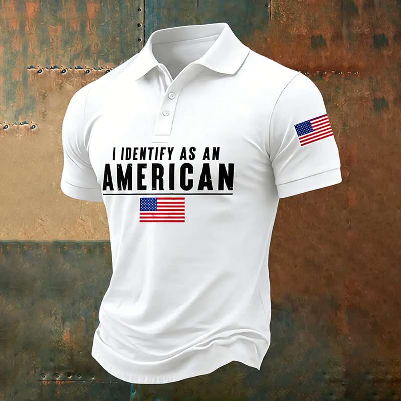 I Identify As An American Polo Shirt 250th Anniversary Apparel Gifts For Patriotic Person