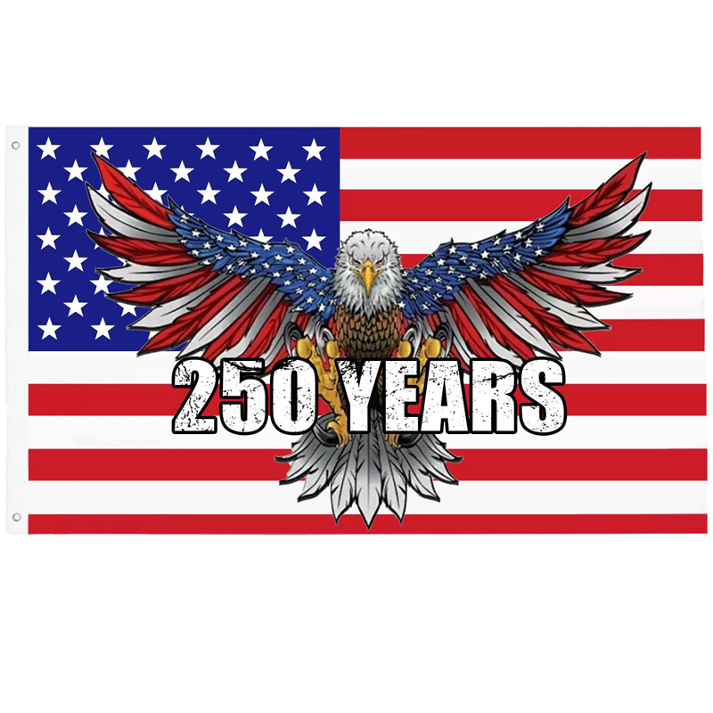 250th Anniversary USA Flag, 1776-2026 Commemorative America Flag 250 Years Decor with Patriotic Eagle