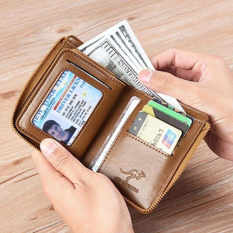 🏆🎁Men Wallet Zipper  Purse ( RFID PROTECTED )