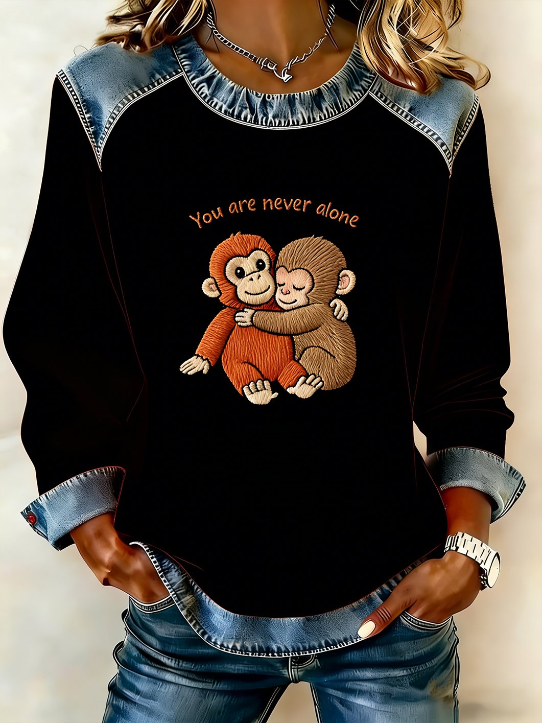 Women's Mental Health Punch Monkey Print Top