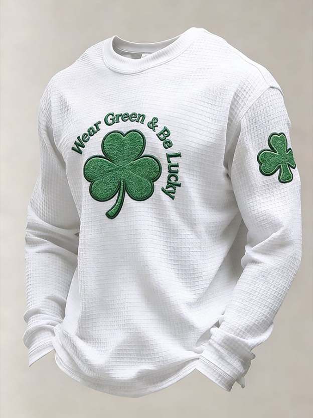 Men's St. Patrick's Day Wear Green & Be Lucky Printed Casual Top