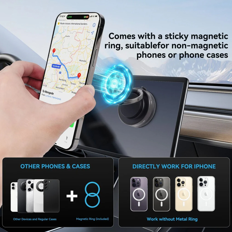 Mechrig Magsafe Suction Cup Magnetic 360° Rotation Ultra Stable Phone Holder