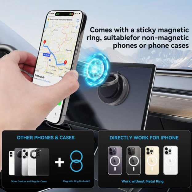 Mechrig Magsafe Suction Cup Magnetic 360° Rotation Ultra Stable Phone Holder
