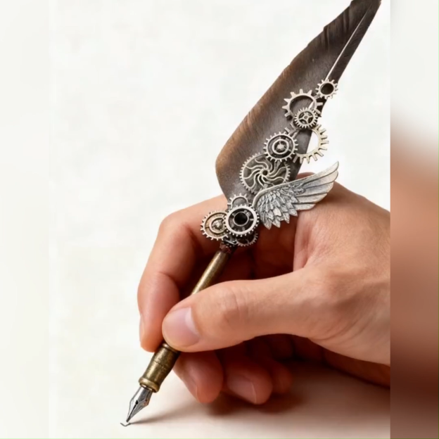 🎅🎁Best Christmas Gift 50%OFF - Deluxe Gift Boxed Retro Feather Calligraphy Dip Quill Pen Set - Natural Goose Flight Wing