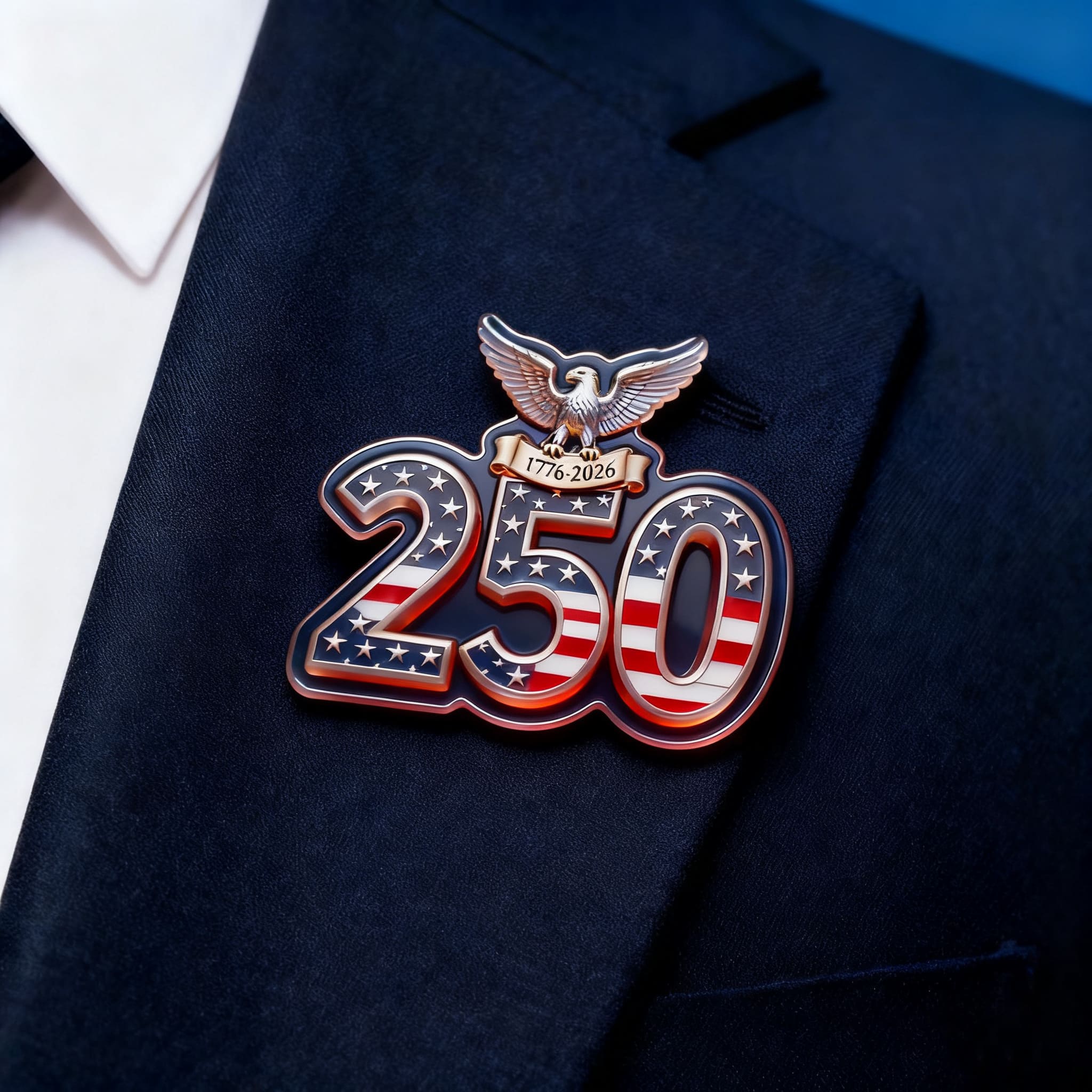 us 250th Anniversary Commemorative Brooch