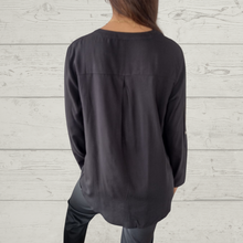 Sequin Patchwork V-neck Shirt