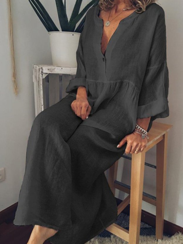 Women's Casual Pure Color Long Dress