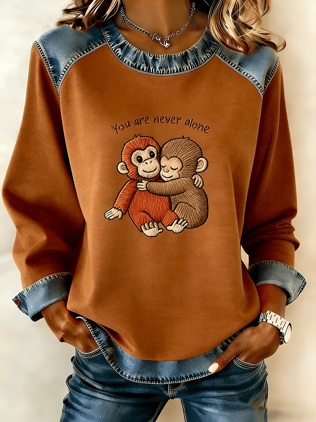 Women's Mental Health Punch Monkey Print Top