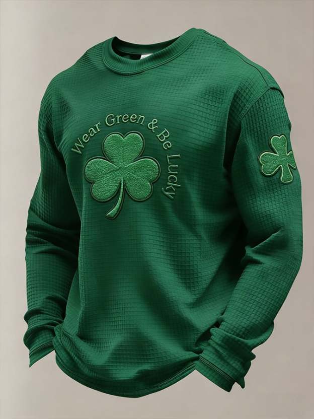 Men's St. Patrick's Day Wear Green & Be Lucky Printed Casual Top