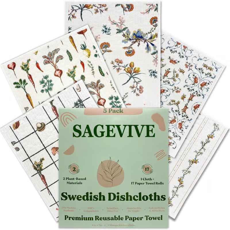 Swedish Dishcloths for Kitchen & Cleaning | 5 Pack