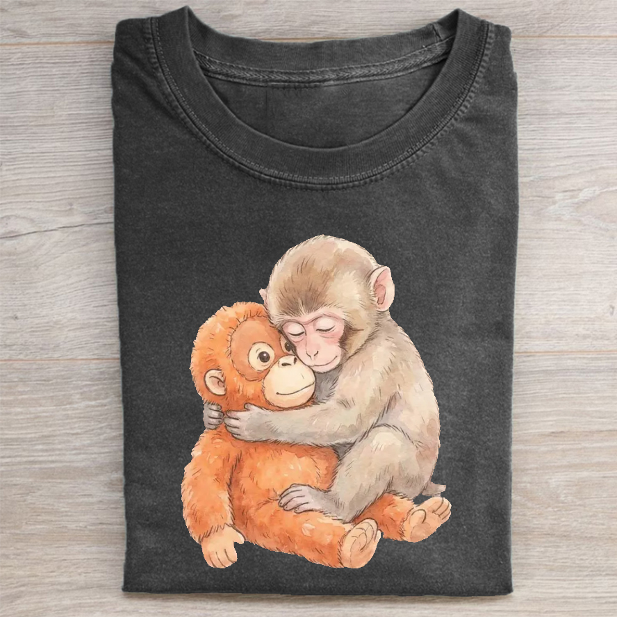 Baby Monkey Punch Drinking Iced Coffee T-shirt