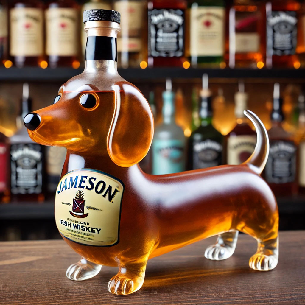 Dachshund Dog Whiskey Bottle