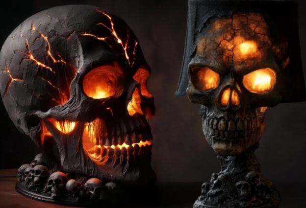 ☠️Lava Stone Skull Lamp