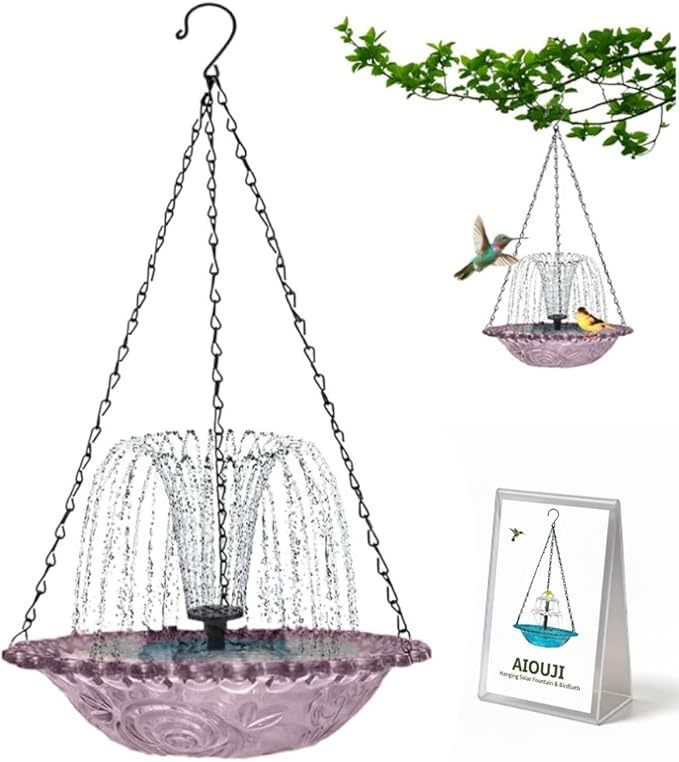 🕊️⛲Solar Cascade Hanging Bird Bath Fountain