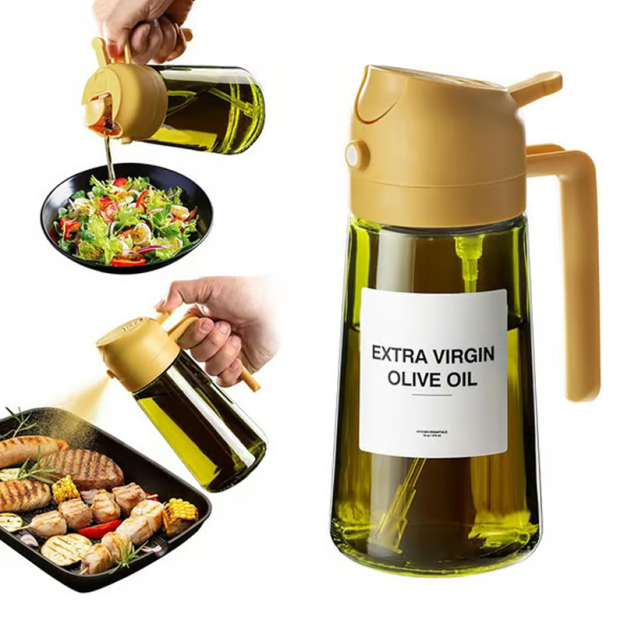 🎁💕2 in 1 Glass Oil Sprayer & Dispenser🔥