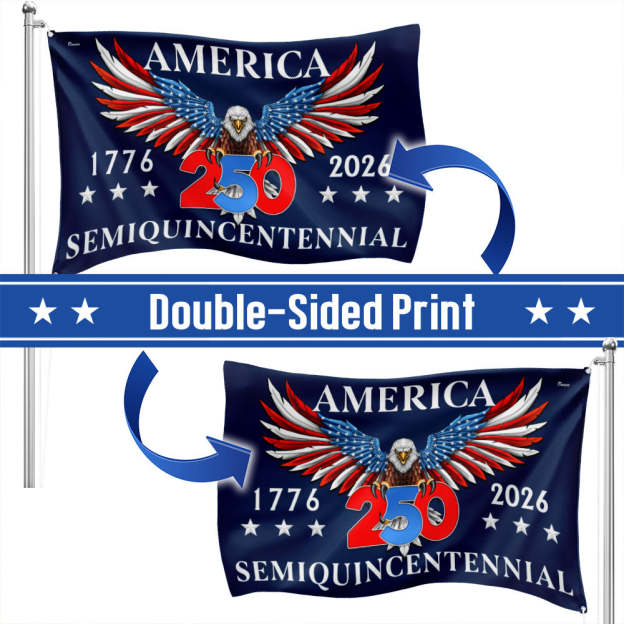 Flagwix American Flag - America 250th Anniversary Semiquincentennial Eagle Grommet Flag