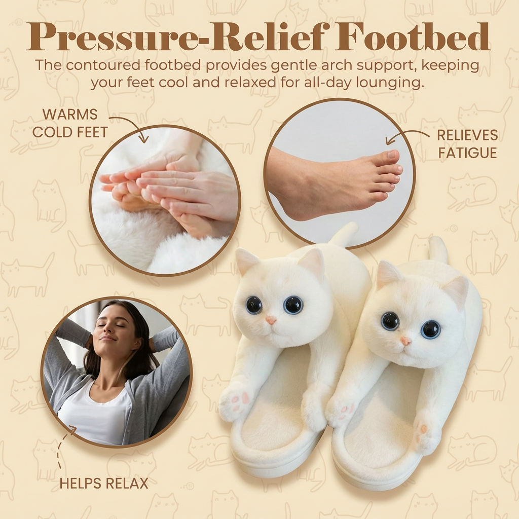 The "Big Stretch" Kitty Slides - Ultra Soft 3D Cat Slippers