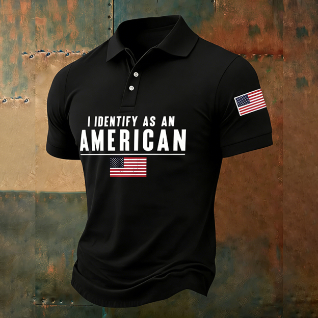 I Identify As An American Polo Shirt 250th Anniversary Apparel Gifts For Patriotic Person