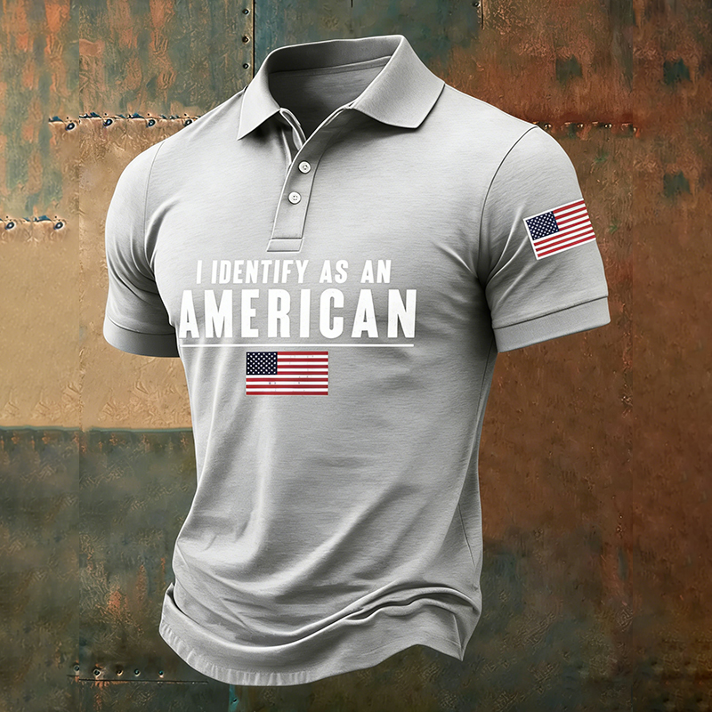 I Identify As An American Polo Shirt 250th Anniversary Apparel Gifts For Patriotic Person