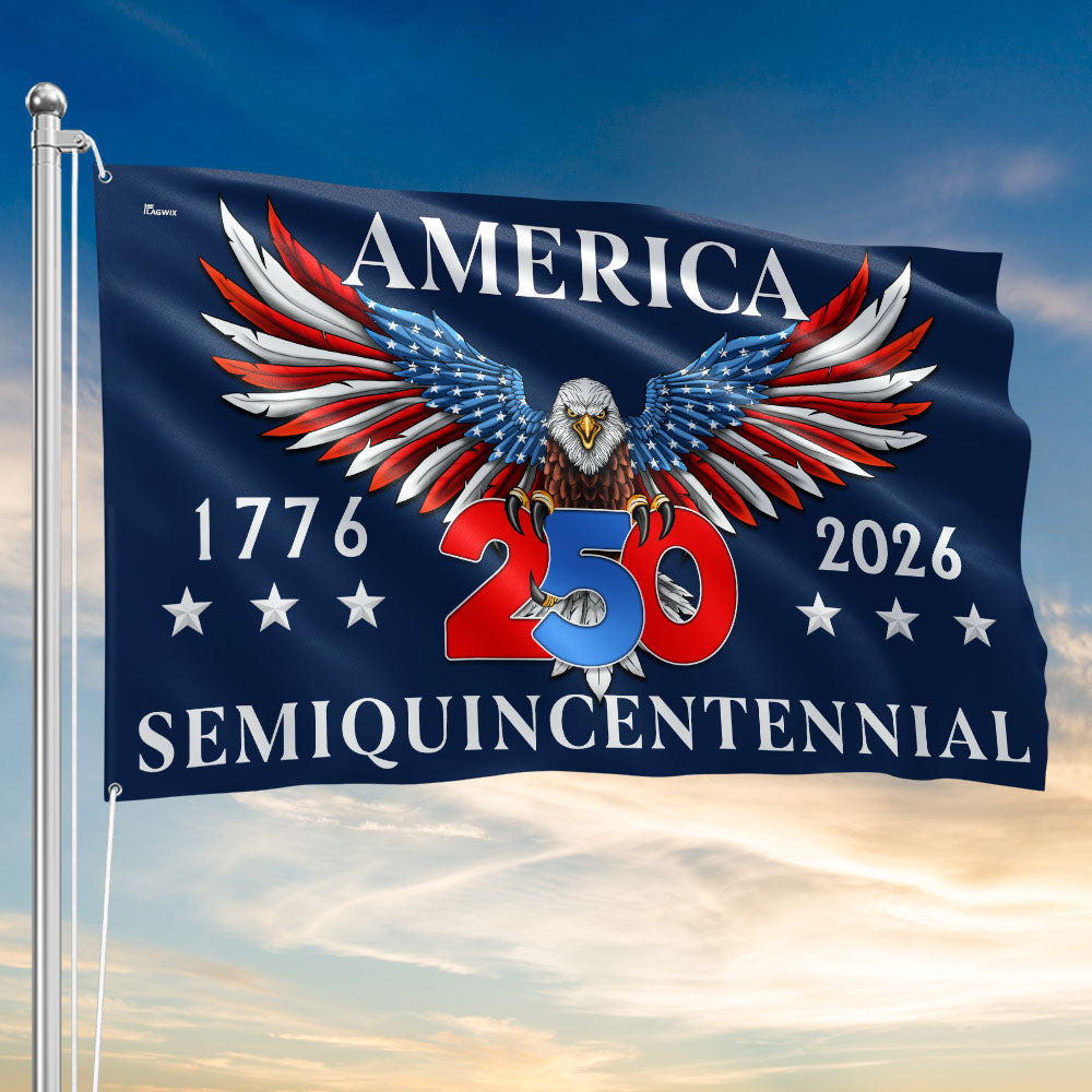 Flagwix American Flag - America 250th Anniversary Semiquincentennial Eagle Grommet Flag