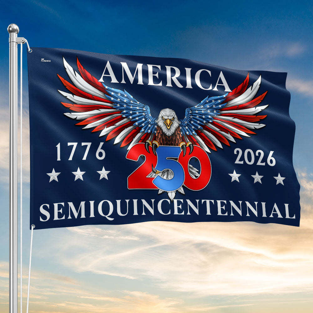 Flagwix American Flag - America 250th Anniversary Semiquincentennial Eagle Grommet Flag