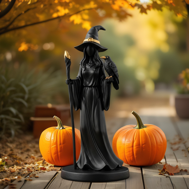 🔥Halloween Pre-sale🎃 Black Gold Staff Witch Sculpture
