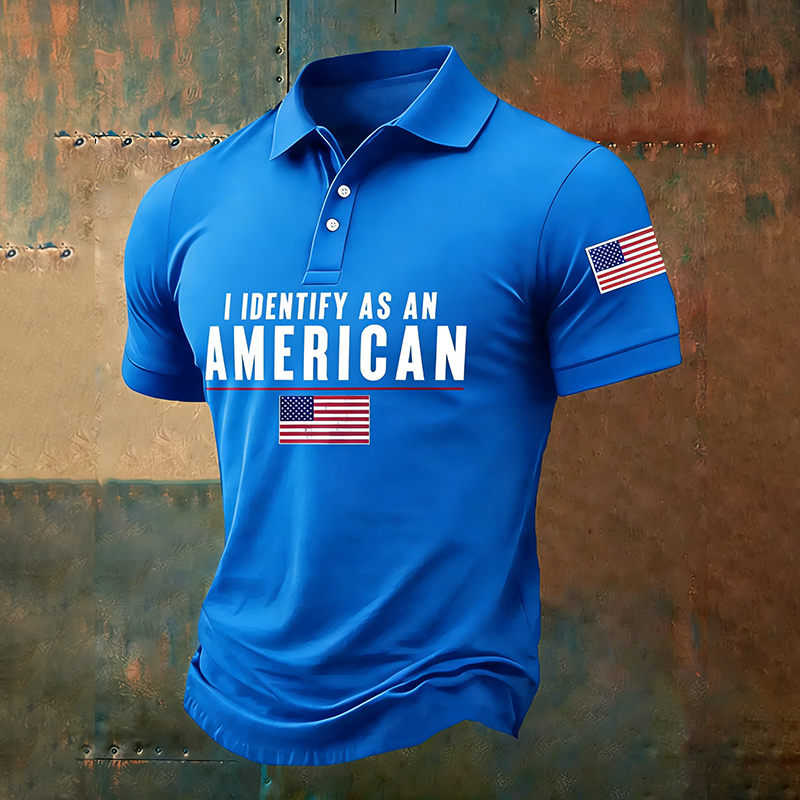 I Identify As An American Polo Shirt 250th Anniversary Apparel Gifts For Patriotic Person