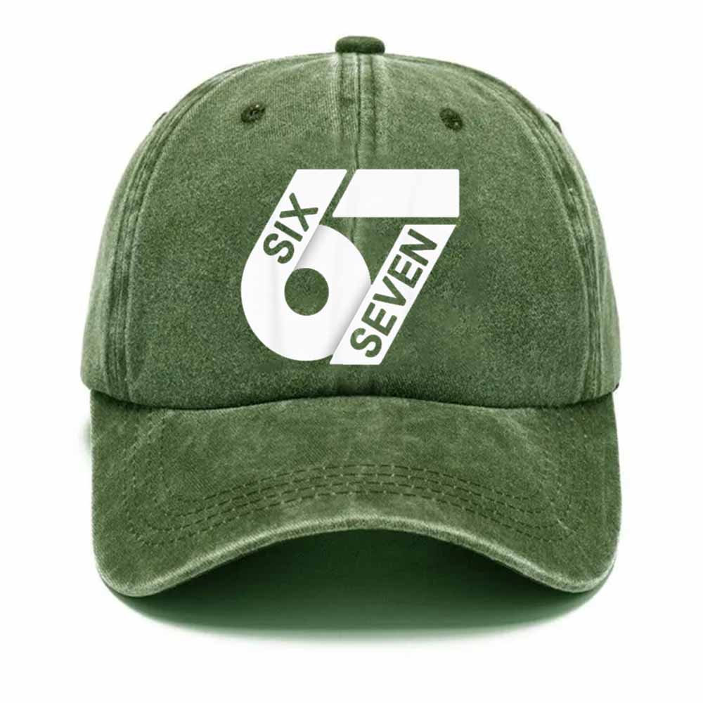 🔥🔥“6–7 Hands Up” Meme Dad Hat – Vintage Washed Trendy Baseball Cap