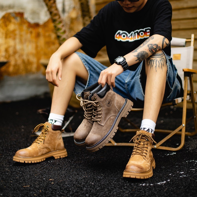 Men's leather high-top English Doc Martens