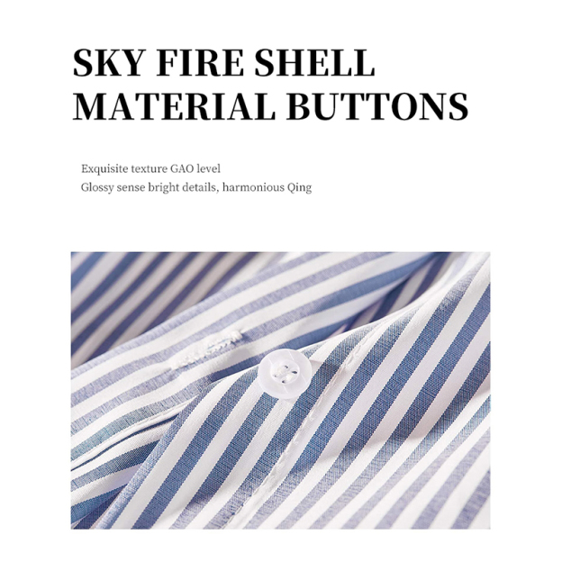 Women's Shirt Blouse Striped Button Print Daily Casual Short Sleeve V Neck Blue Summer