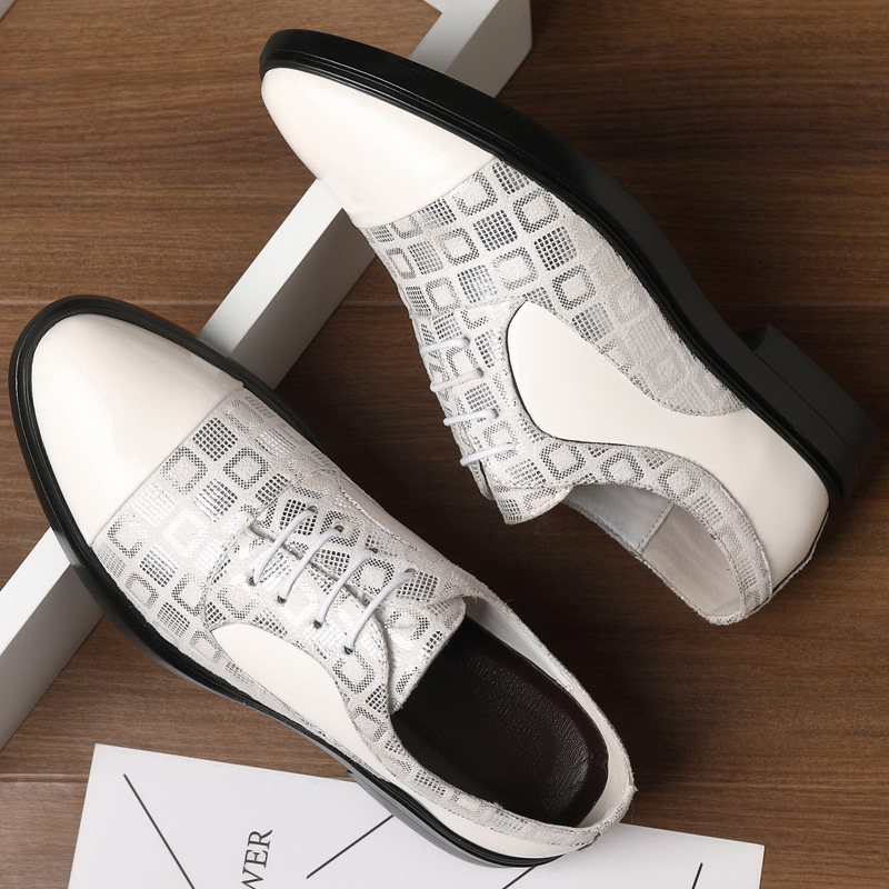 Men's spring and autumn business dress bright soft sole trend casual leather shoes